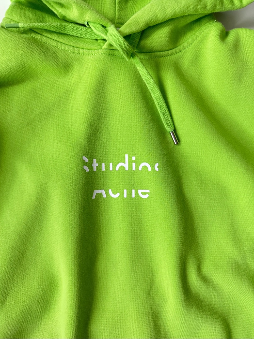Acne Studios Neon Green Oversize Fit Hoodie - Measure Face AW14 - Unisex - Picture 6 of 9